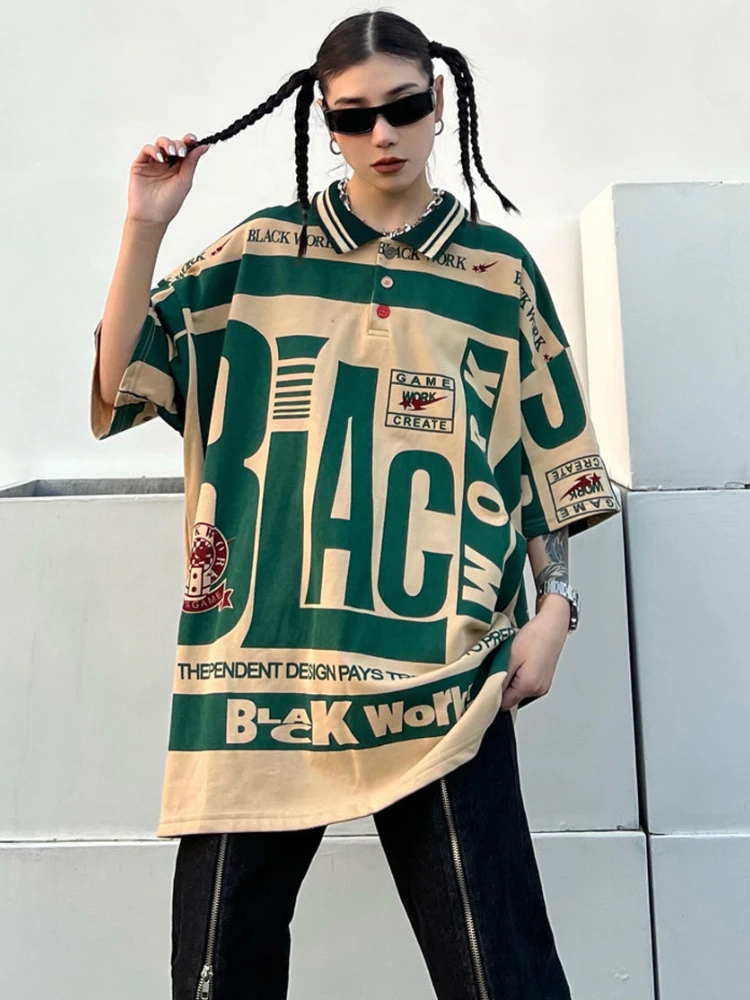 

Deeptown American Retro Oversized T Shirts Women Harajuku Kpop Casual Short Sleeve Tees Vintage Loose Y2K Tops Grunge Streetwear