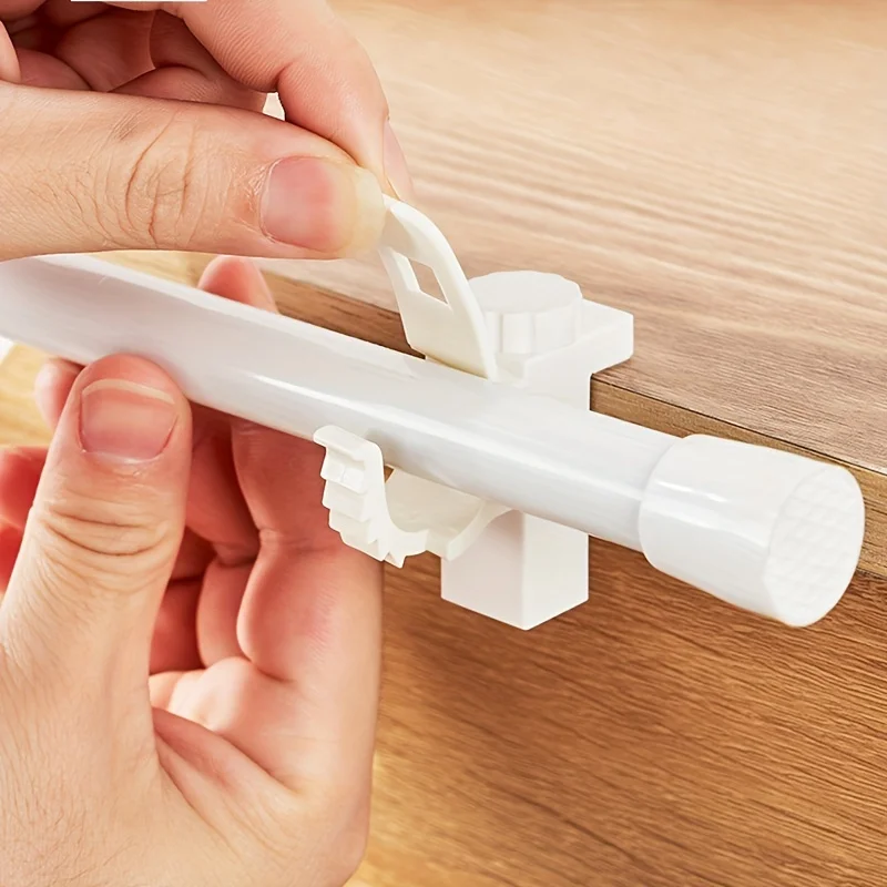 2pcs/set Space-Saving Curtain Rod Brackets - Easy Install, Durable Metal Wall Hooks for Home Decor