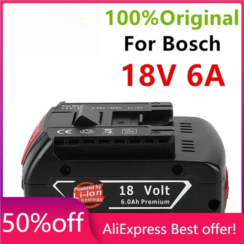 

100%Original18V 6ah Rechargeable Lithium Ion Battery for Bosch 18V 6.0A Backup Battery Portable Replacement BAT609