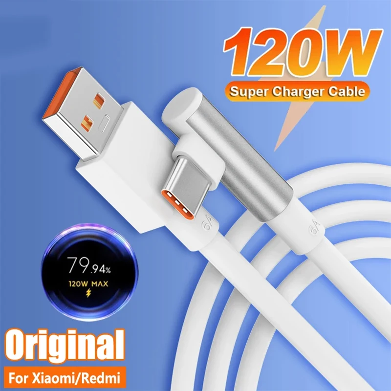 120W USB Type-C Turbo Charge Cable with 90-Degree Design