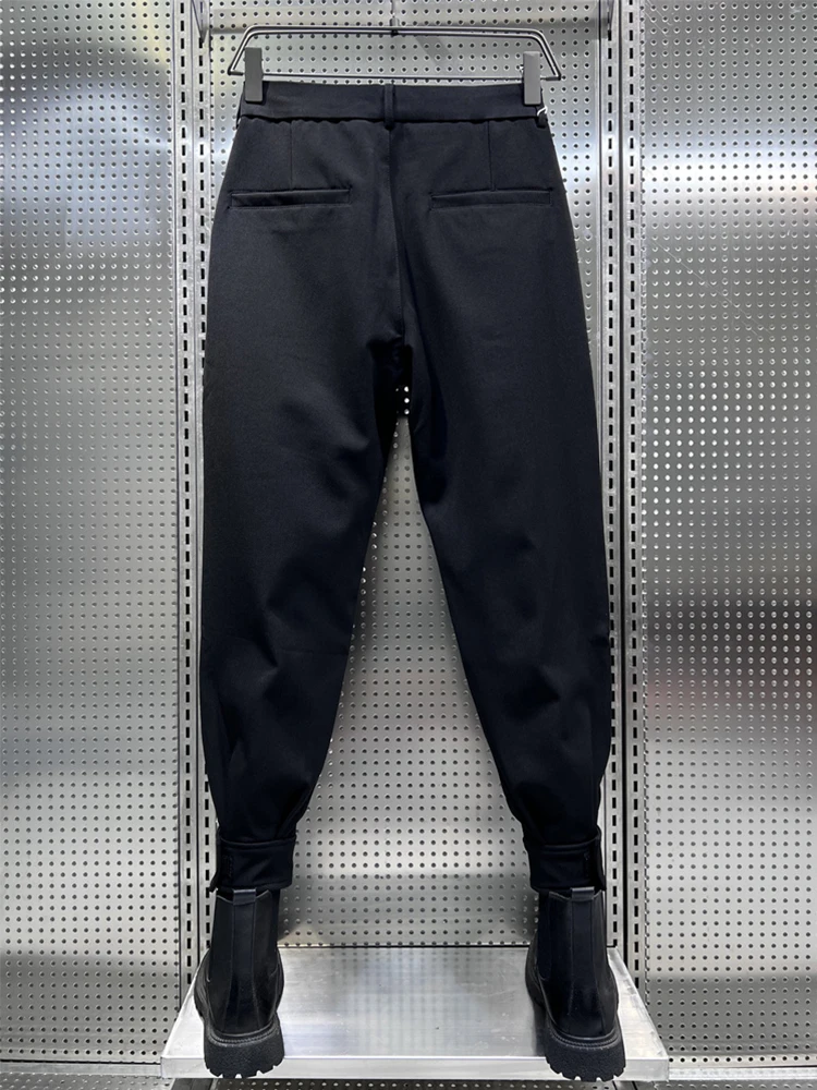 Men's Casual Fce Lined Small Footed Harlan Pants Autumn Winter Faion Brand Trendy Haome Straight Leg Long Pants