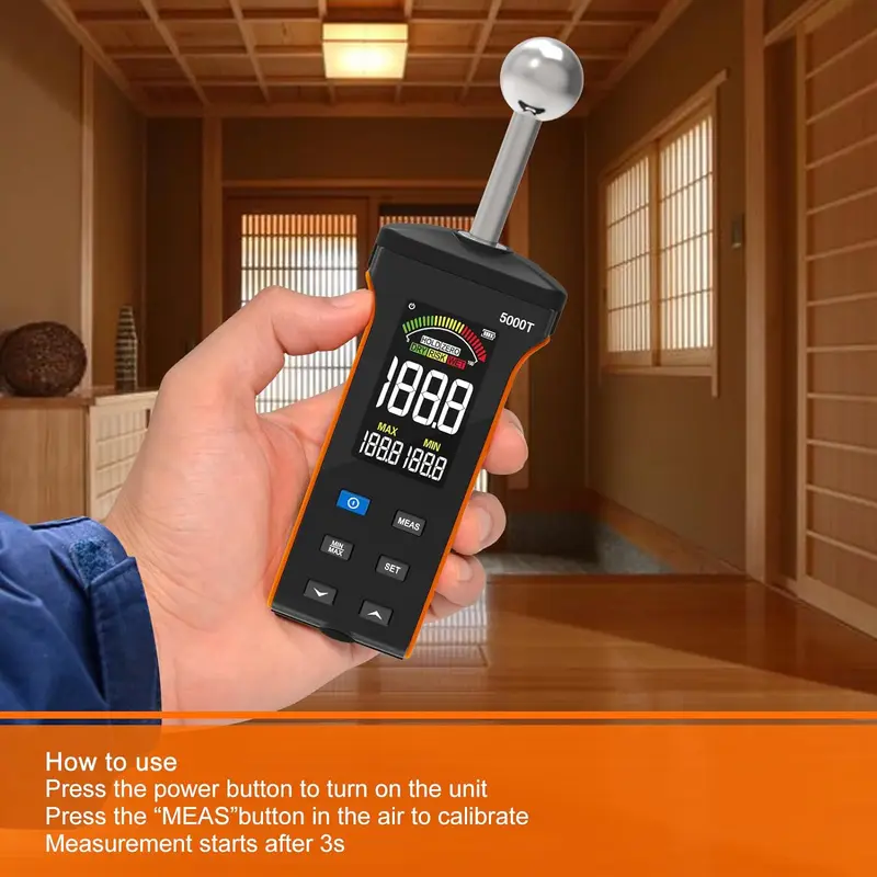 BT-5000T Pinless Wood Moisture Meter - Non-Contact Digital Humidity Sensor for Wood & Wall, 20-40mm Depth - Image 6