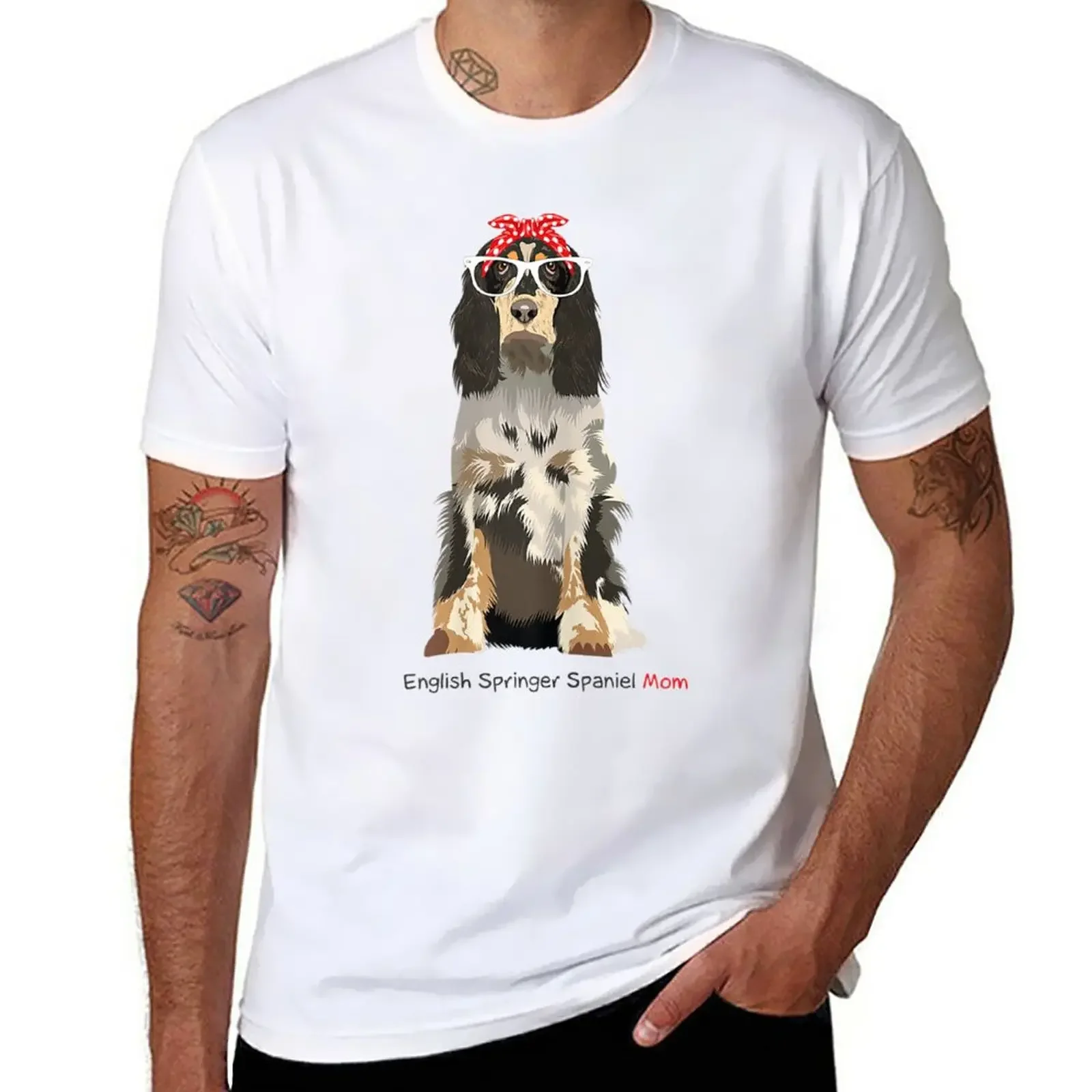 

English Springer Spaniel Dog Mom T-Shirt customs design your own tees men clothings