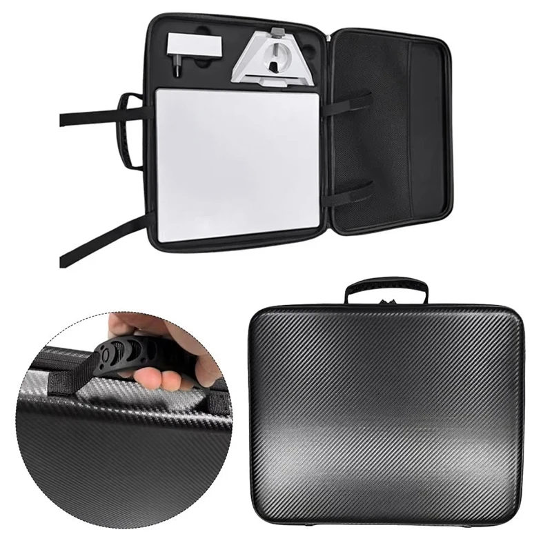 A85Q-For Starlink MINI Storage Bag Carbon Fiber PU Fabric Storage Bag Large Capacity Anti Drop Waterproof Handheld Bag 2