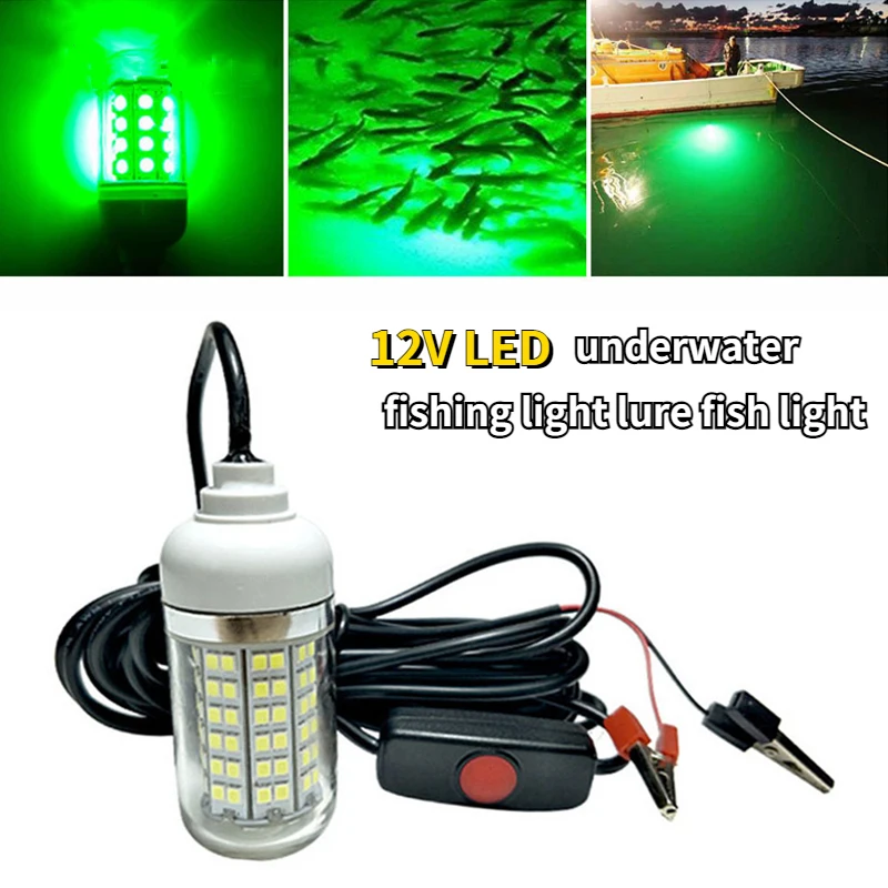 100 W 12V Green High Power Underwater hunting squid LED Fish Attracting  Bait Submersible Underwater Fishing light attractor