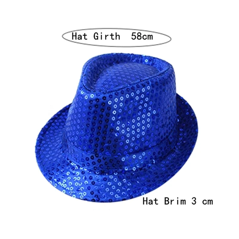 Party Hat Carnival Hat Cowboy Doll Hat Knitted Caps Mens Fez Hat Mens Cotton Hat Adult Police Hat Men Women Sequins Hat Stage Show Party Hip Hop Dance Glitter Cowboy Jazz Caps Costume Shiny Beading Hat Clown Magician Props