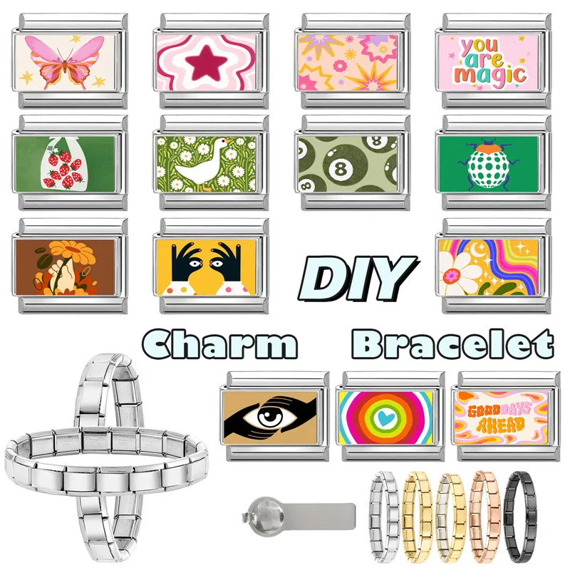 Creative Italian Charm Bracelet Women DIY Fashion Jewelry