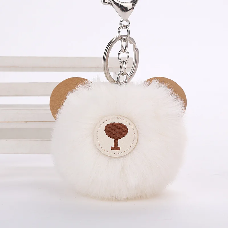 1Pcs Pom Pom Keychains For Women Girls Faux Fur Cat Head Shape Furry Pompon  Ball Key Chain Car Keyring Bag Pendant Jewelry Gift - AliExpress