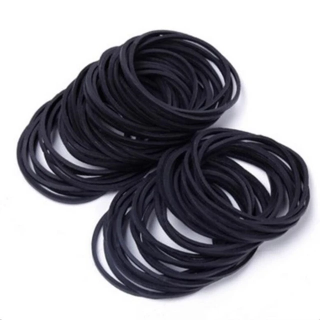 Mini gomas elásticas negras para el cabello, cintas elásticas suaves para  el cabello, lazos para suministros