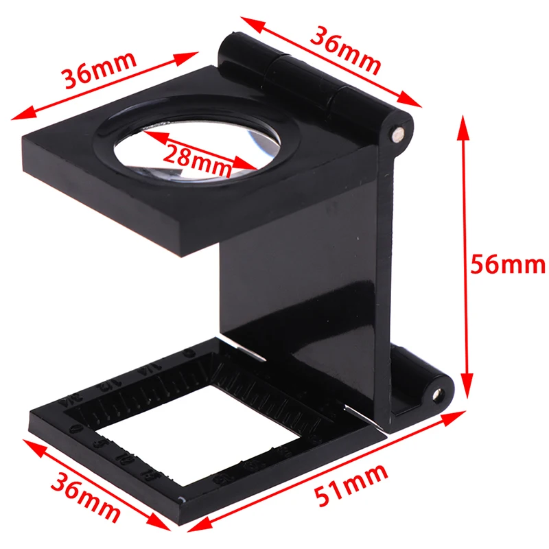 섬유 광학 유리 도구용 스케일이 있는 10X 28mm 접이식 돋보기 스탠드 루페