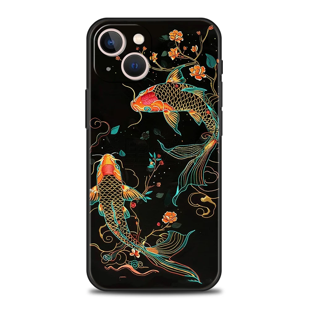 Artistic Koi Fish Carp Shockproof Phone Case - Soft TPU Shell Cover