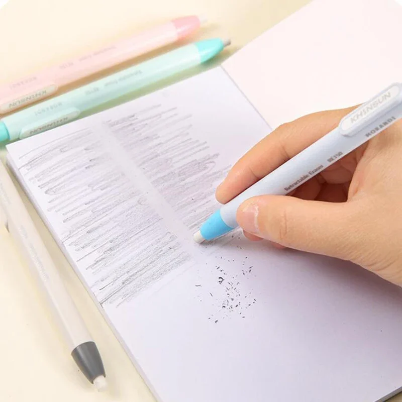 Automatic Press Retractable Pencil Erasers for School Office