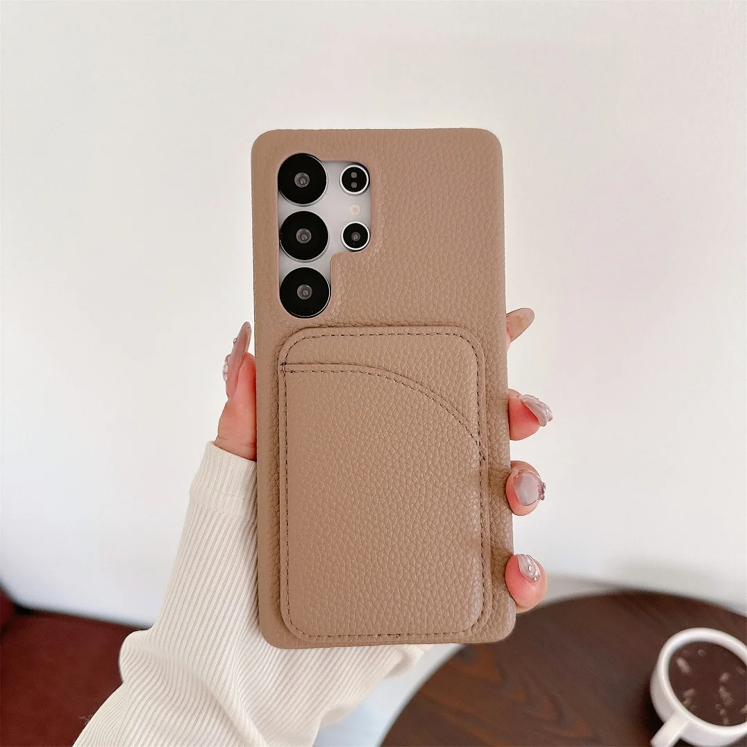 Elegant Leather Card Slot Wallet Case - Trendy Shockproof Phone Cover