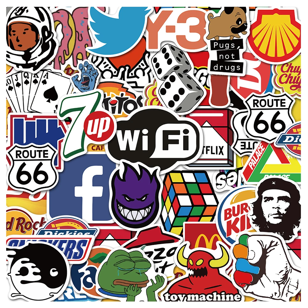 10/30/50/100PCS Cool Fashion Brand Logo Graffiti Stickers Aesthetic DIY Skateboard Laptop Motorcycle Car Sticker Decal Kids Toys 100pcs bas316 sod 323 100% brand new original stock