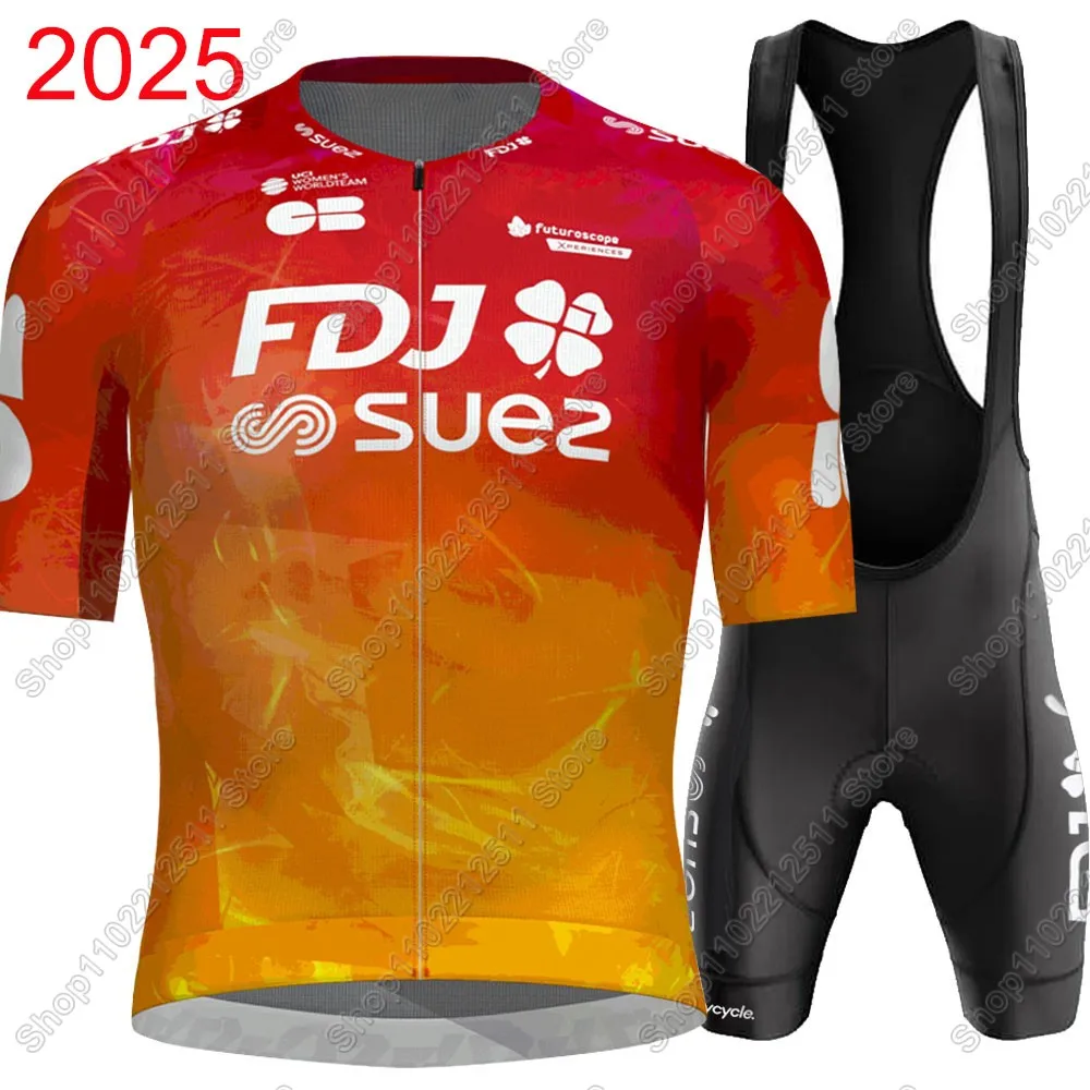 FDJ Suze Team Cycling Jersey Set Women Bicycle Clothing Road Bike Shirts Suit Bicycle Bib Shorts MTB