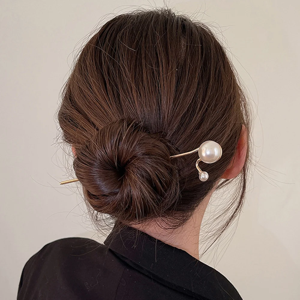 Gancho de cabelo minimalista com pérola estilo chinês_voghion.com