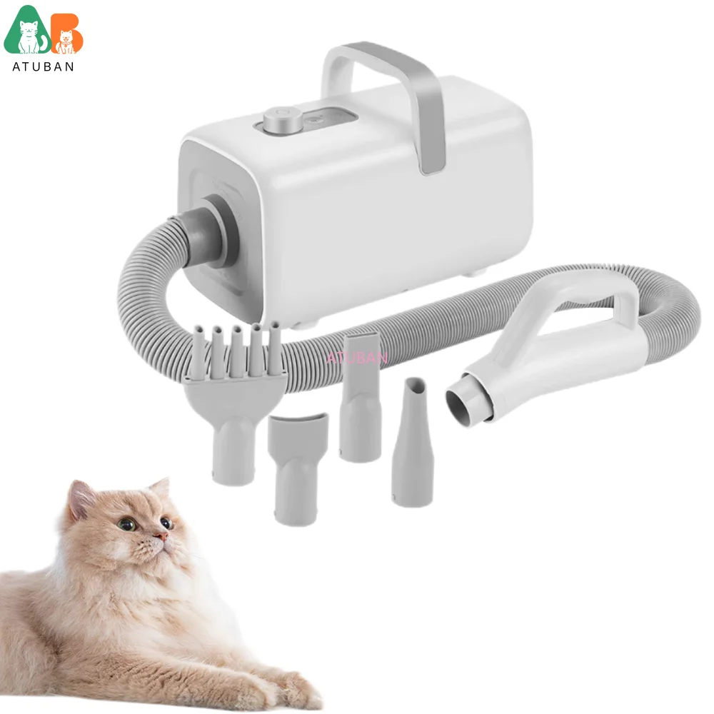 ATUBAN ultra quiet grooming hair dryer groomer quality dog hair blower 99 speeds & temperature control salon quality pet dryer