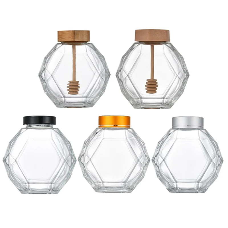 Glass Bottle Honey Utensil Serve Honey Glass Packaging Bottle