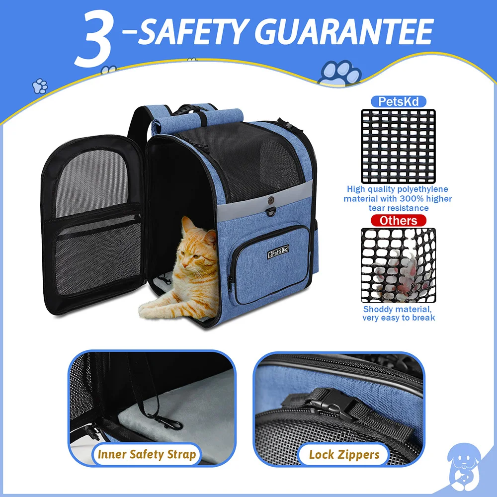 Double Pet Carrier Backpack For Small Pets, Cat Backpack Carrier For 2 Cats,  Ventilated Design For Traveling/Hiking /Camping - Buy Double Pet Carrier  Backpack For Small Pets, Cat Backpack Carrier For 2