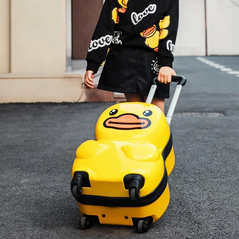 Children's Luggage 18 Inch Cartoon Three-Dimensional Baby Hard Shell Zipper Adjustable Aluminum Alloy Tie Rod Universal Wheels