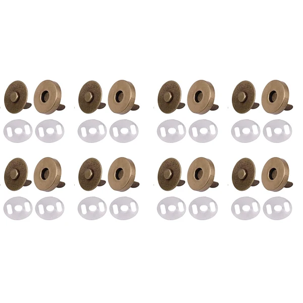 Trimming Shop Magnetic Clasp Metal Snap Fastener Button Closure 2 Backing  Washers 14mm Bronze, 10pcs