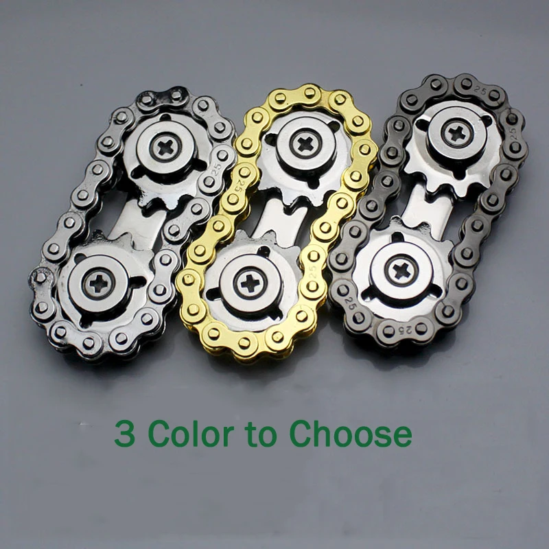 Bike Chain Spinner Fidget Toys For Adults Metal Fingertip Gyroscope Anti Stress Anxiety Desk Toy Sprockets Flywheel Chain Spiner fidget toys