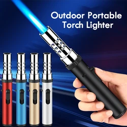1PC Outdoor EDC Straight Cigar Gun Metal Portable Inflatable Lighter Camping Barbecue Ignition Tools (No Gas)