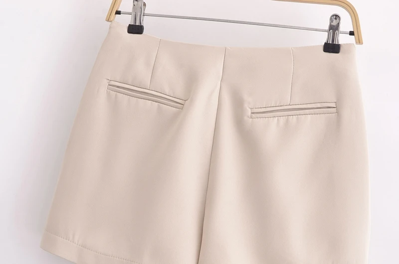 XNWMNZ 2024 Autumn New Woman's Casual Side Zipper Skirt Pants High Waist Hipster Woman Short Bottoms Ruffles Regular Fit Shorts