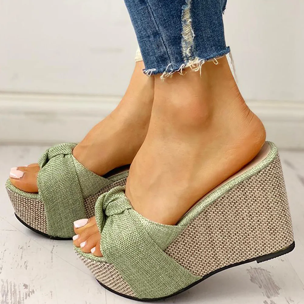 Free Gift Feet Chain Slip On Leisure Platform Summer Sandals Wedges High Heels Women Shoes for Women Sandals
