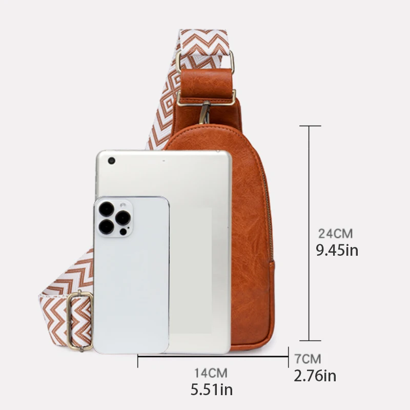 Fashionable women's crossbody bag - a fashionable crossbody chest bag with adjustable shoulder straps, zipper closure, suitable