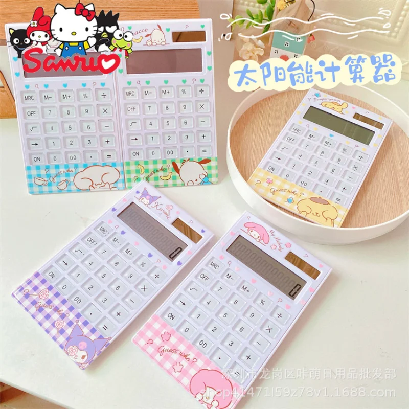 

Sanrio Melody Kuromi Hello Kitty Cinnamoroll Pochacco Calculator Ins Solar Cartoon Cute Crystal Big Keys LED Big Screen Computer