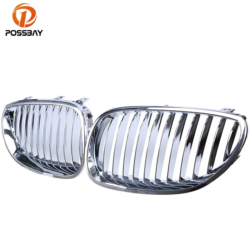 

POSSBAY Car Grills for BMW 5-Series E60 Sedan/Touring E61 525d/525i/525xi 2003-2010 Chrome Silver Front Center Grille Grill
