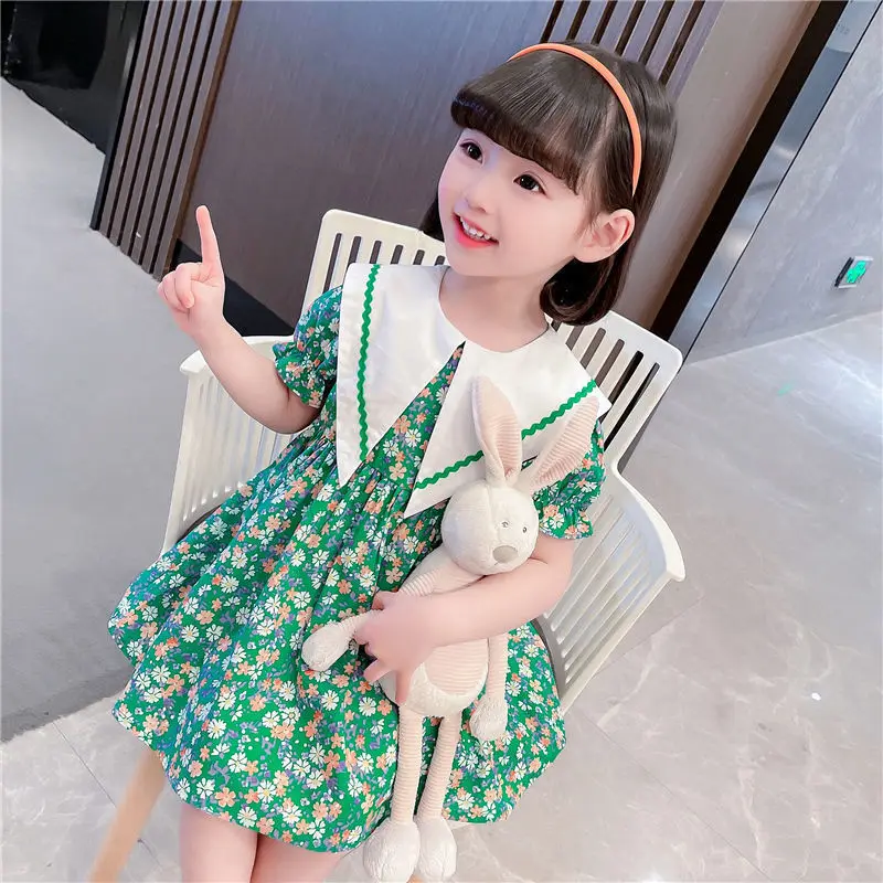 Girls Dress Summer Short Sleeve Floral Princess Cute Long For 9 10 11 12 13 Years Old