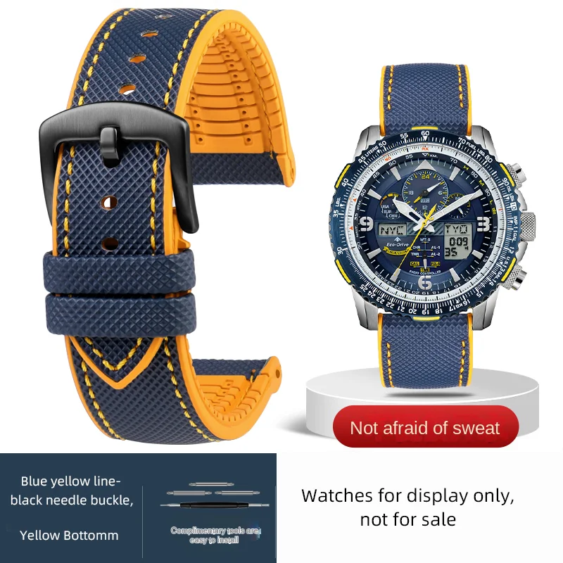 Wide Range Carbon Pattern Rubber Watch Strap - Durable and Stylish Bracelet