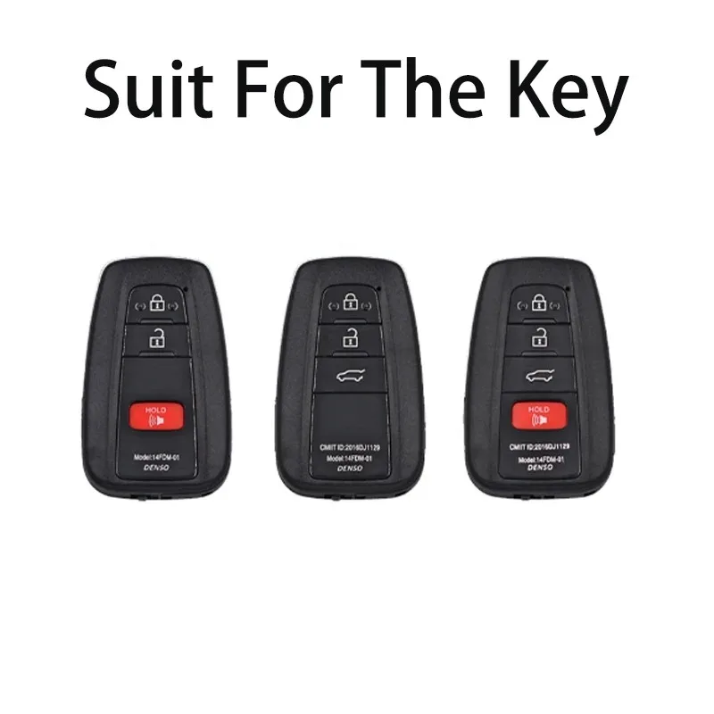 For Toyota Camry RAV4 CHR Prius Corolla 4Button Leather Smart Key Fob Case Cover - Foto 2