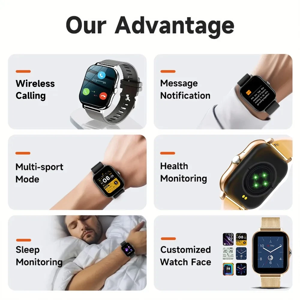 2023 NEW SmartWatch Android Phone 1.44" Color Screen Full Touch Custom Dial Smart Watch Women Bluetooth Call Smart Watch Men 5