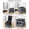 Portable Camping Toilet with Lid Foldable Outdoor Camp Toilet Multifunctional Folding Truck Toilet for Emergencies 5