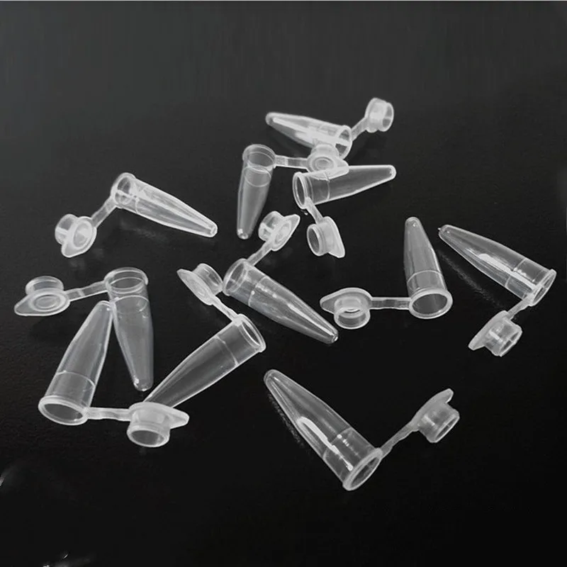 100pcs Mini Plastic Test Tubes with Cap Transparent Plastic 1.5ml Micro Tips Centrifuge Tubes Container for Sample Vials Bottle plastic test tubes,centrifuge tube