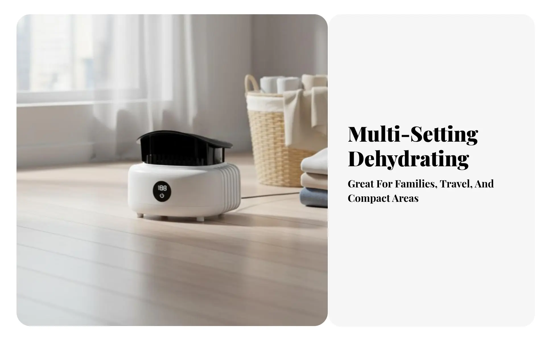Portable Clothes Dryer Easy Assembly Electric Clothes Drying Machine Foldable Laundry Dryer Timer Function for Travelers