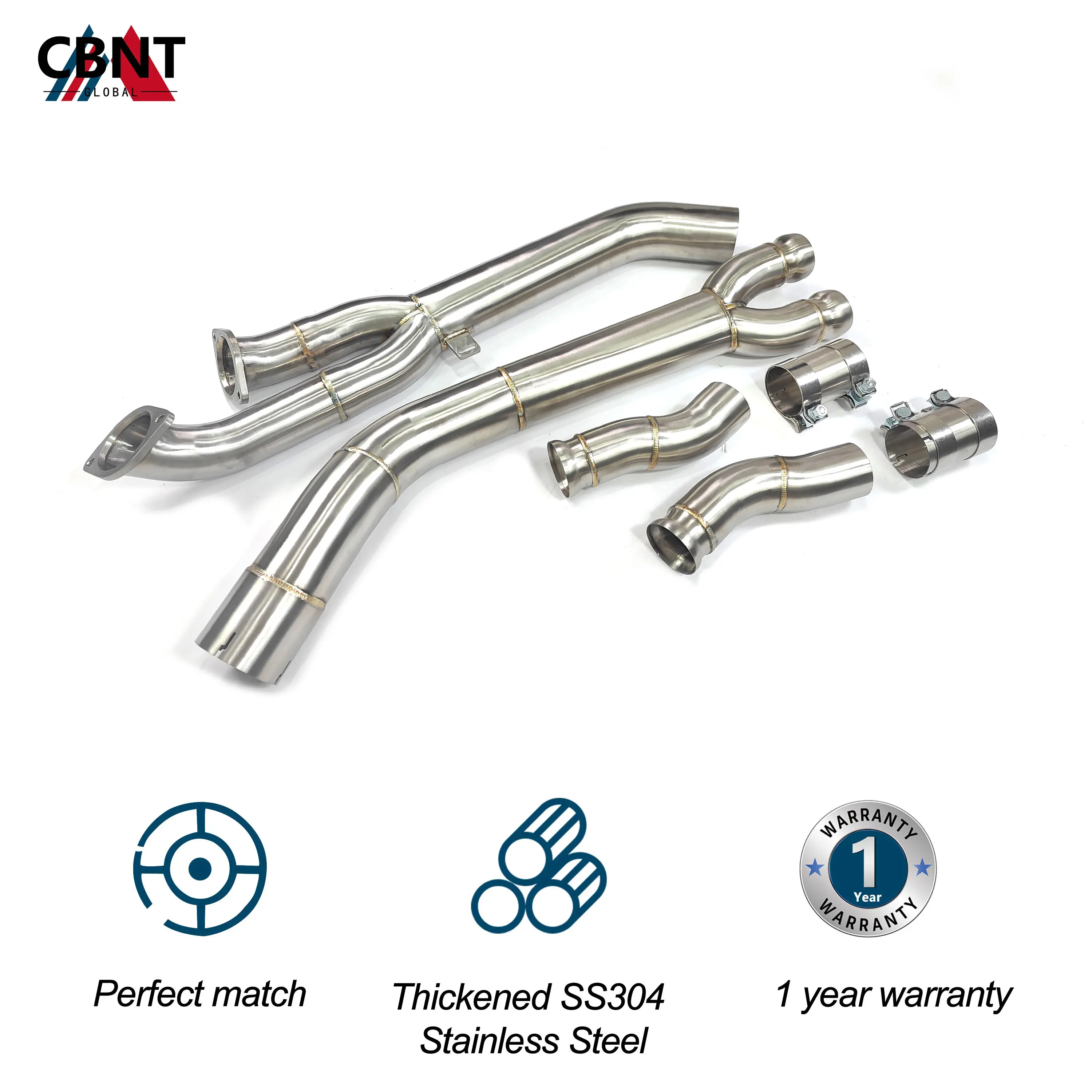 CBNT for BMW G80 M3 G82 M4 G87 M2 S58 3.0T Exhaust-pipe System Middle-Pipe 89mm/3.5inches 304 Stainless Steel Exhaust Mid Pipe