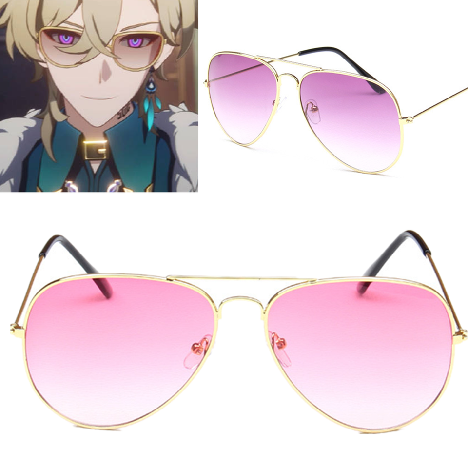 Game Honkai Star Rail Aventurine Cosplay Pink Glasses Eyewear Sunglasses Props Unisex