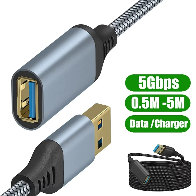 USB 3.0 남성-여성 연장 케이블 컴퓨터 카메라 프린터 용 고속 전송 데이터..