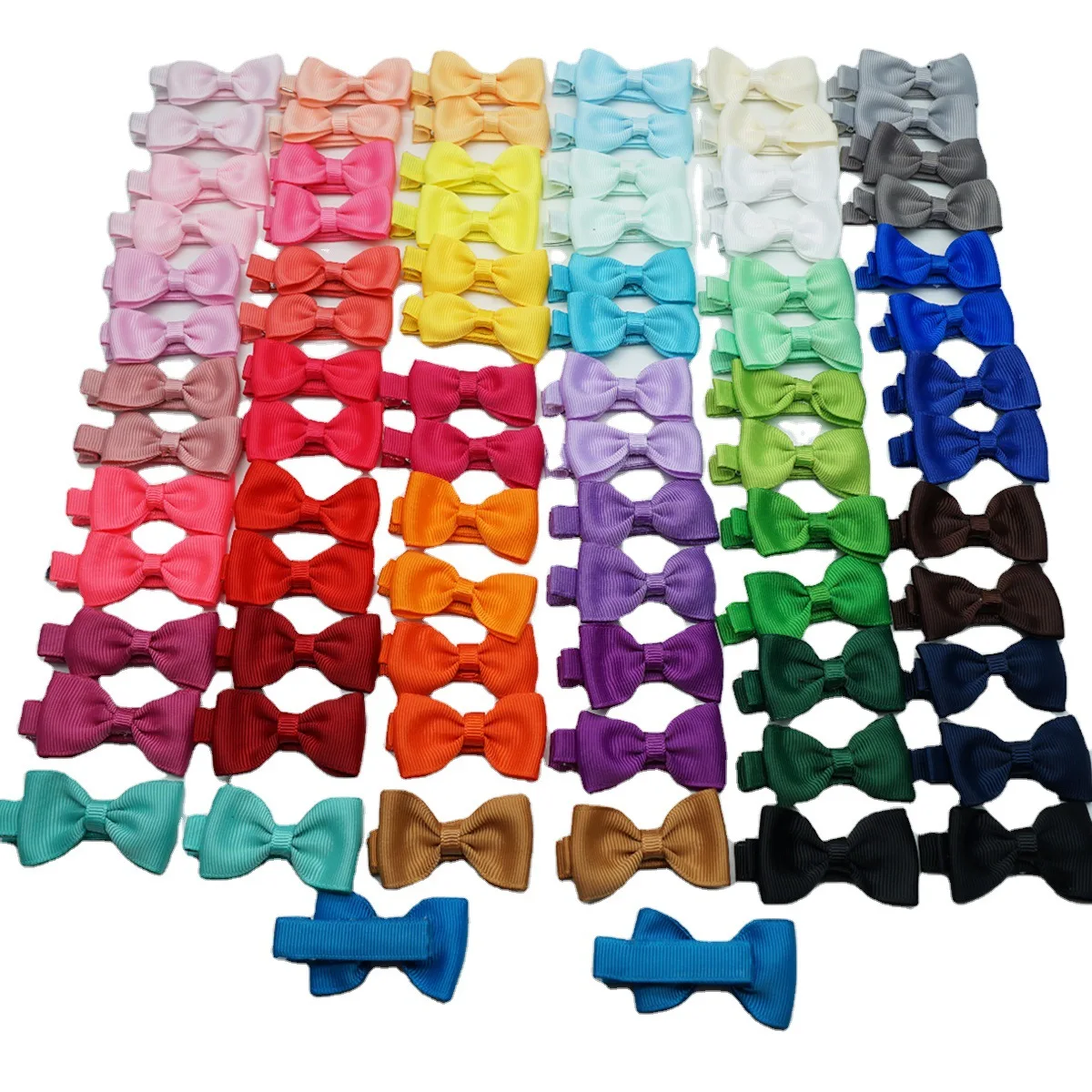 Fashion 2pcs/lot Ribbon Grosgrain Bows Hair Clips Bow Baby Girls Barrettes Solid Color Children Hairpins Hairgrips Photo Props baby accessories carry bag	 Baby Accessories