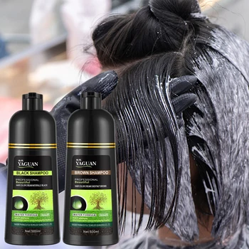 Shampoo istantaneo organico per la copertura dei capelli grigi da 500 ml Shampoo per capelli neri istantanei Shampoo per capelli neri istantanei Shampoo per tinture nere