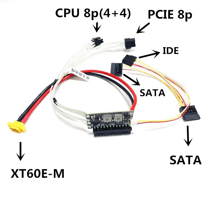 entrada 12V, DC-ATX Peak PSU, Mini ITX, Switch Mining, 24Pin