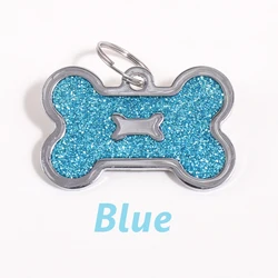 Personalized Bone - Shaped Dog ID Tag with Custom Text and Laser Engraving (Blue)