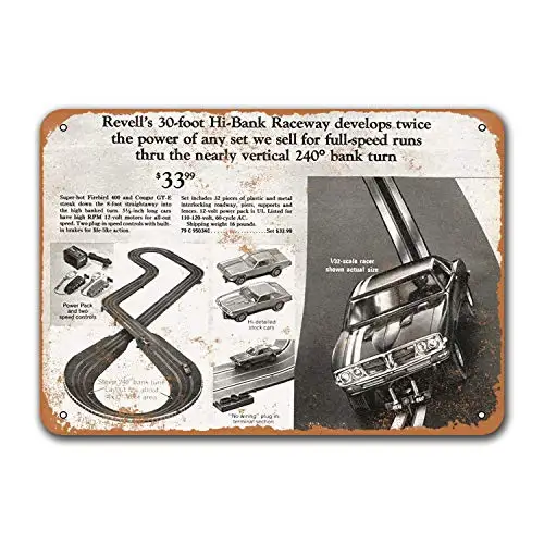 

Tin Signs Cars Metal Vintage Office Home Coffee Club Wall Decor Dorm Pub Grage Man Cave Sgins Restaurant 1971 1:32 Slot Car Rac