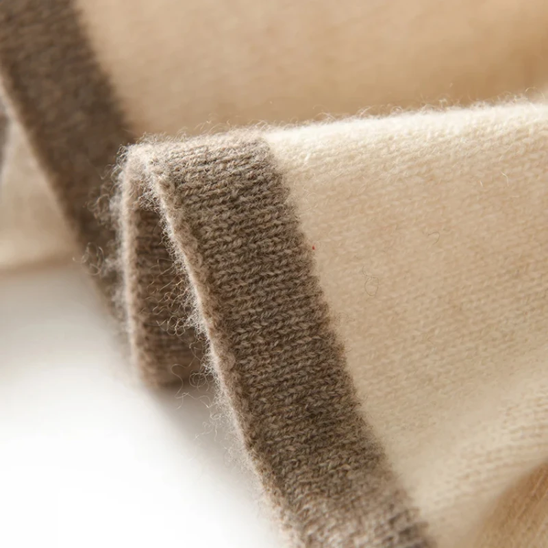 New cashmere men's and women's knitted scarves fall/winter soft color matching casual warm color contrast scarf.