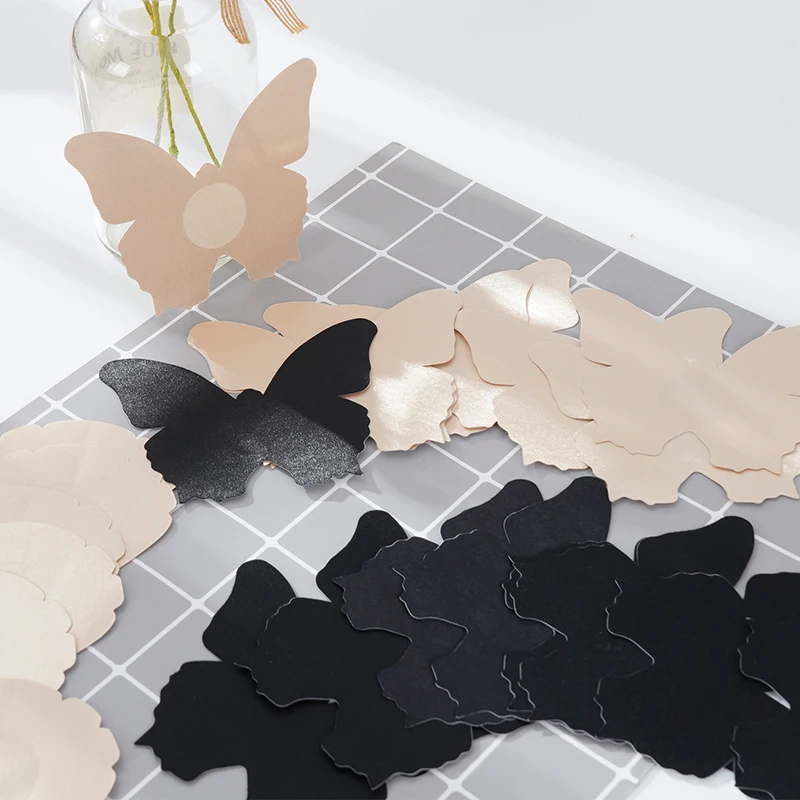 20pcs Black Women Cross Shape Self-Adhesive Disposable Nipple Cover Sexy Breast Pasties Stickers Invisible Breast Nipple Covers