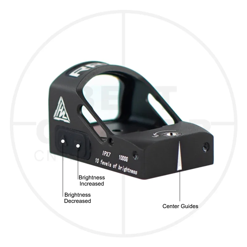 Red Dot Sight HAWKEYE-RPG MINI 2 MOA 1&times;24 R*R Footprint Real Pistol Refle Shotgun Shake Awake Waterproof Top Battery Install